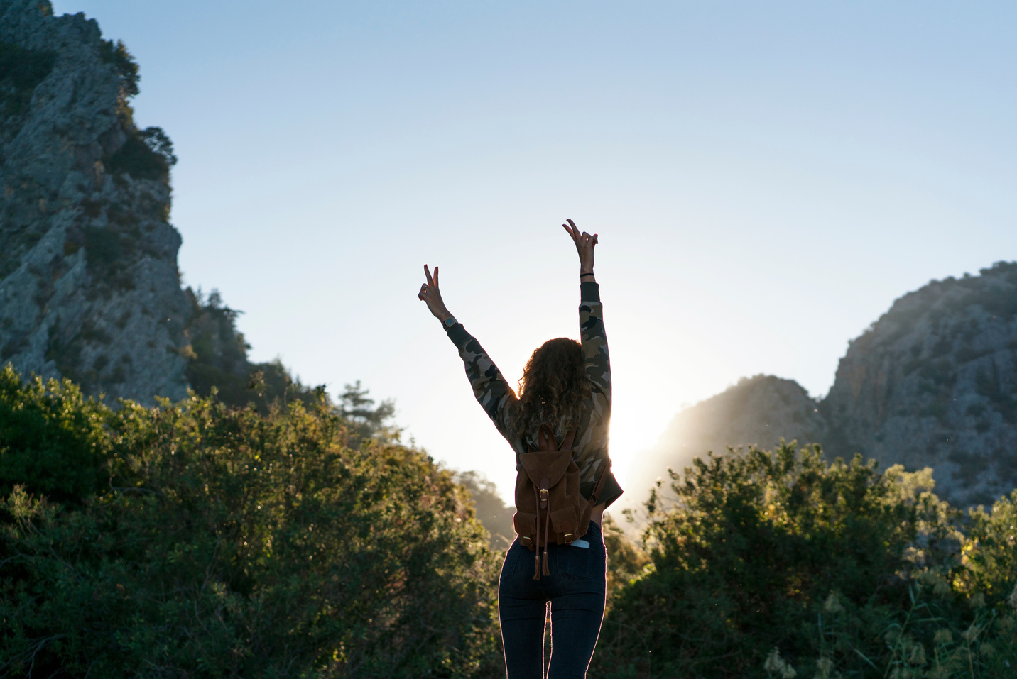 Happy Woman Enjoying Nature